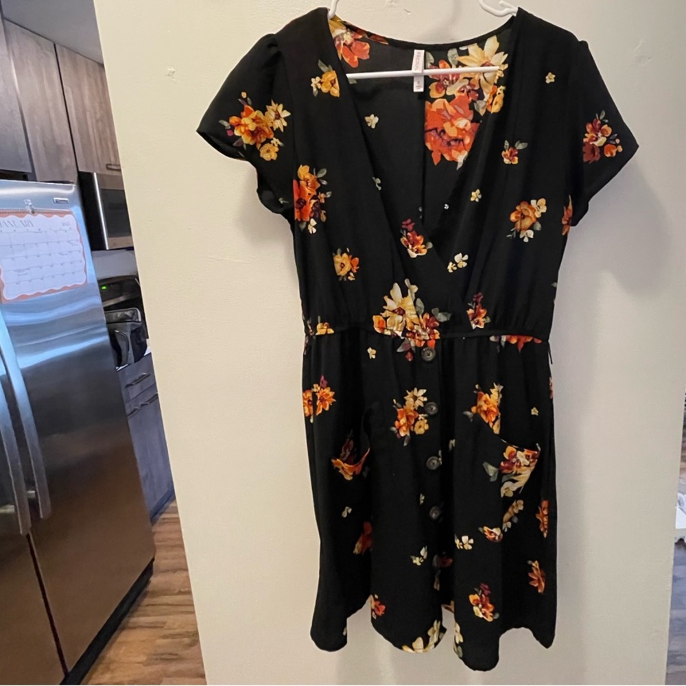 Floral Black Dress